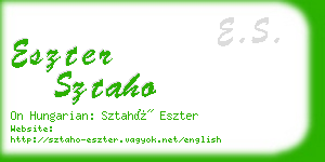 eszter sztaho business card